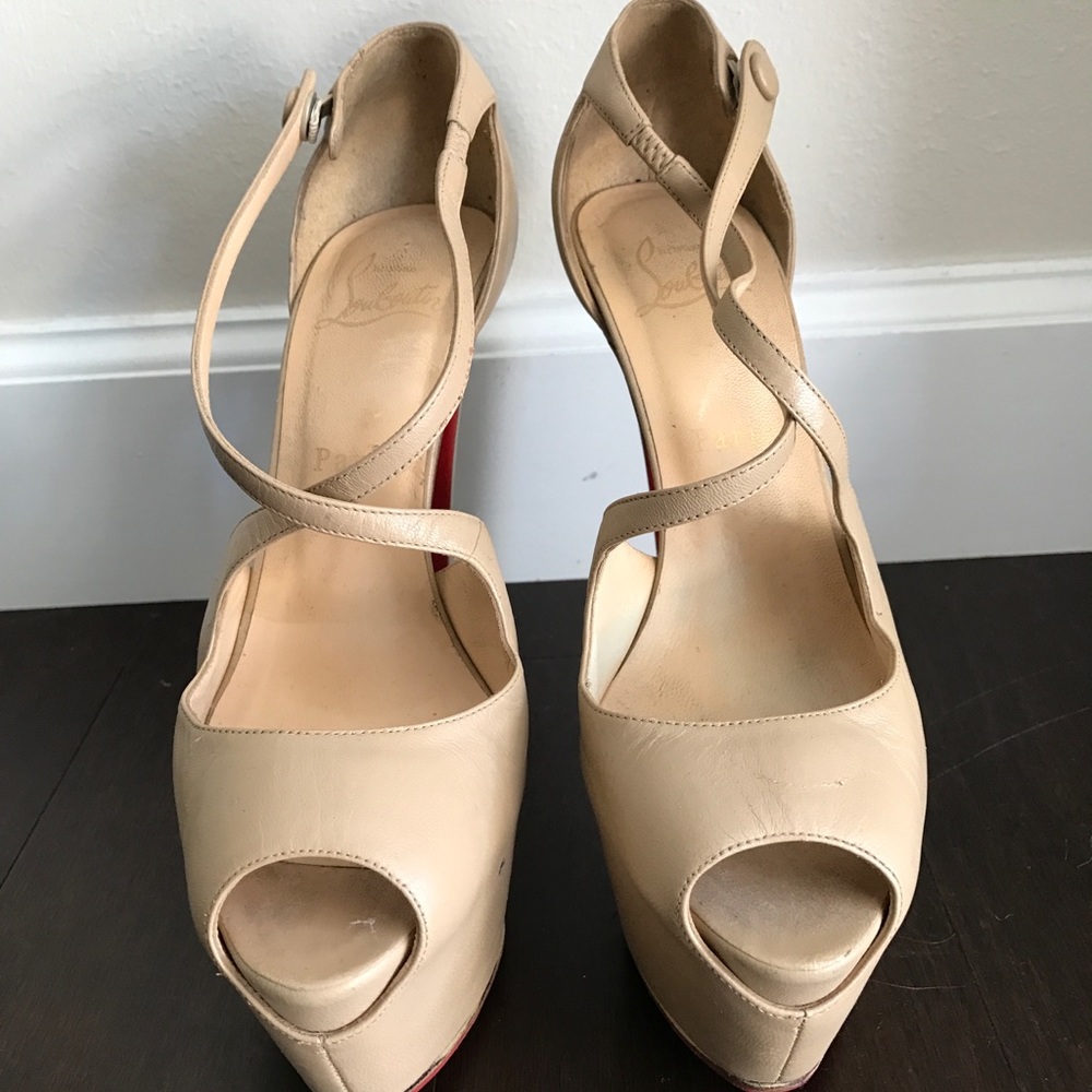 Christian Louboutin crisscross platform heels